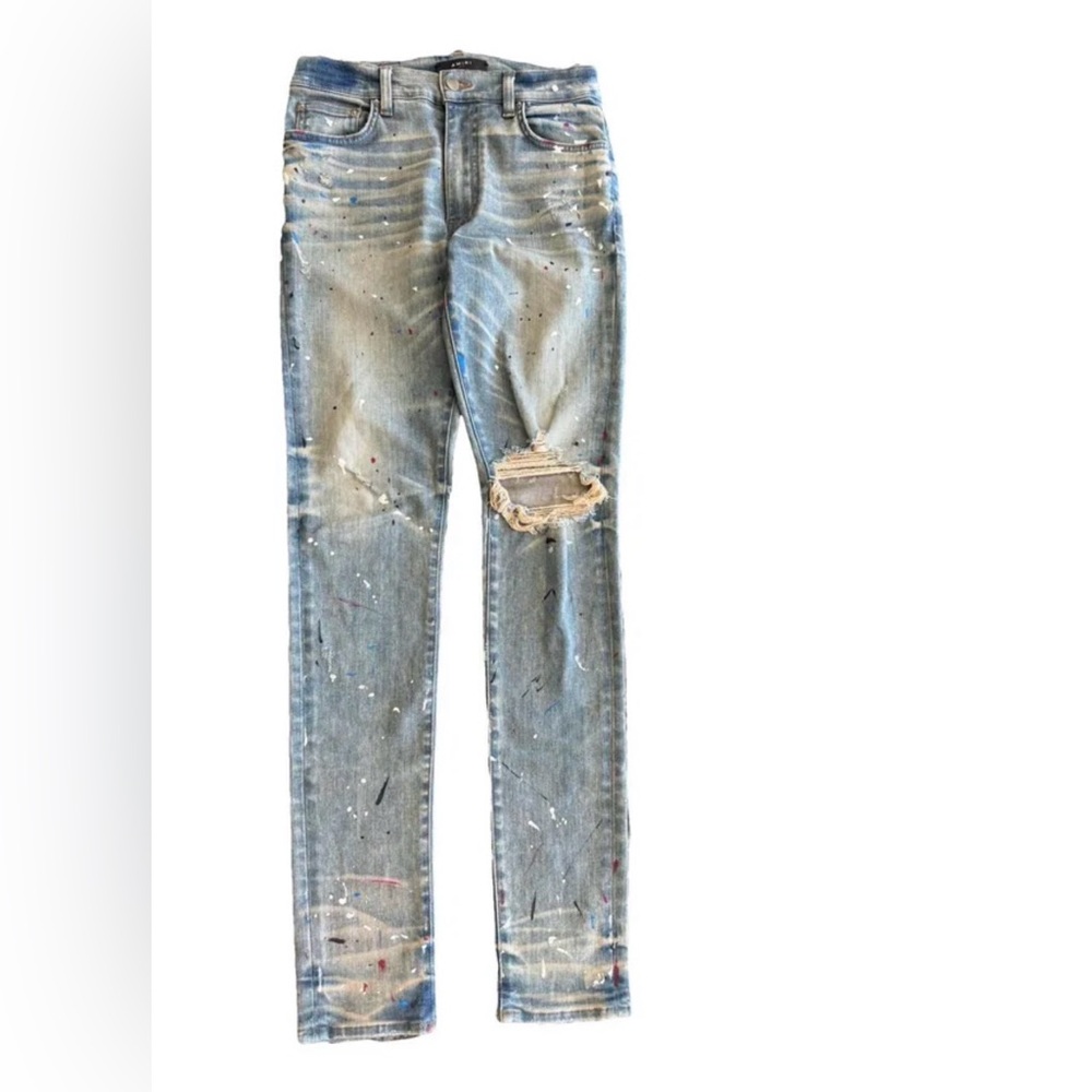 Amiri Artist Broken Jeans Paint Splatter